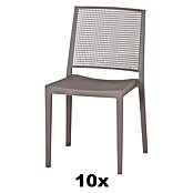 Siena Garden Urban Lights Stapelstuhl Set Square (10 Stk., Polypropylen, Stapelbar, Taupe, B x T x H: 56 x 56 x 80 cm) | BAUHAUS