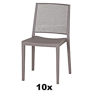 Siena Garden Urban Lights Stapelstuhl Set Square (L x B x H: 56 x 56 x 80 cm, Taupe, Gesamtstückzahl: 10 Stk.)