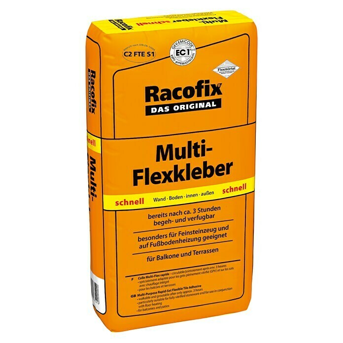 Racofix Flexkleber Multi-Flexkleber Schnell25 kg, Schnellhärtend Front View