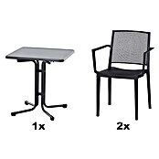 Siena Garden Urban Lights Gartenmöbel-Set Square Sessel/Paco Tisch (Sessel (L x B x H): 56 x 56 x 80 cm, Tisch (L x B x H): 70 x 70 x 71 cm, 3 -tlg., Polypropylen, Melamin, Anthrazit) | BAUHAUS