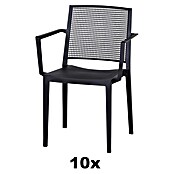 Siena Garden Urban Lights Stapelsessel Set Square (10 Stk., Polypropylen, Stapelbar, Anthrazit, B x T x H: 56 x 56 x 80 cm) | BAUHAUS