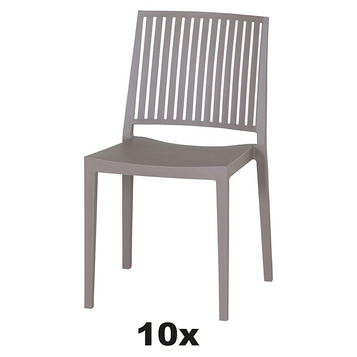 Siena Garden Urban Lights Stapelstuhl Set Lane (10 Stk., Polypropylen, Stapelbar, Taupe, B x T x H: 46 x 56 x 80 cm) | BAUHAUS