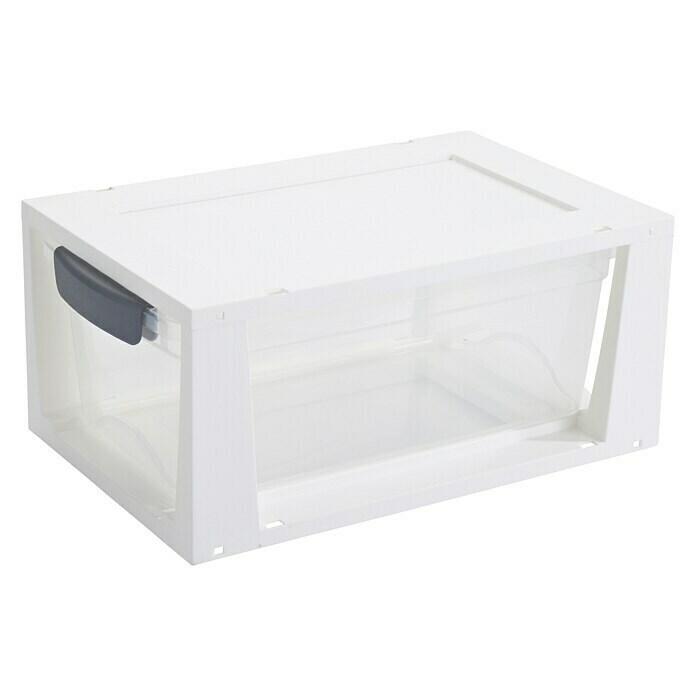 Sunware Aufbewahrungsbox Omega (L x B x H: 33,5 x 22 x 15,5 cm, Kunststoff, Transparent/Weiß)