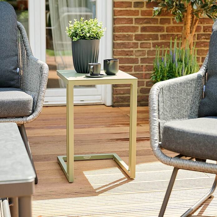 Siena Garden Garten-Beistelltisch Ramo (L x B x H: 33,5 x 40 x 50 cm, Melamin, Quadratisch, Olive) | BAUHAUS