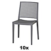 Siena Garden Urban Lights Stapelstuhl Set Square (10 Stk., Polypropylen, Stapelbar, Grau, B x T x H: 56 x 56 x 80 cm) | BAUHAUS