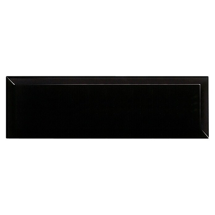Wandfliese (9,8 x 29,8 cm, Schwarz, Glänzend)