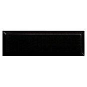 Wandfliese (9,8 x 29,8 cm, Schwarz, Glänzend)