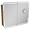 Camargue Stella LED-Spiegelschrank (B x H: 90 x 73,5 cm, Mit Beleuchtung, Mit abgerundeten Kanten, Spanplatte, Berg Eiche)
