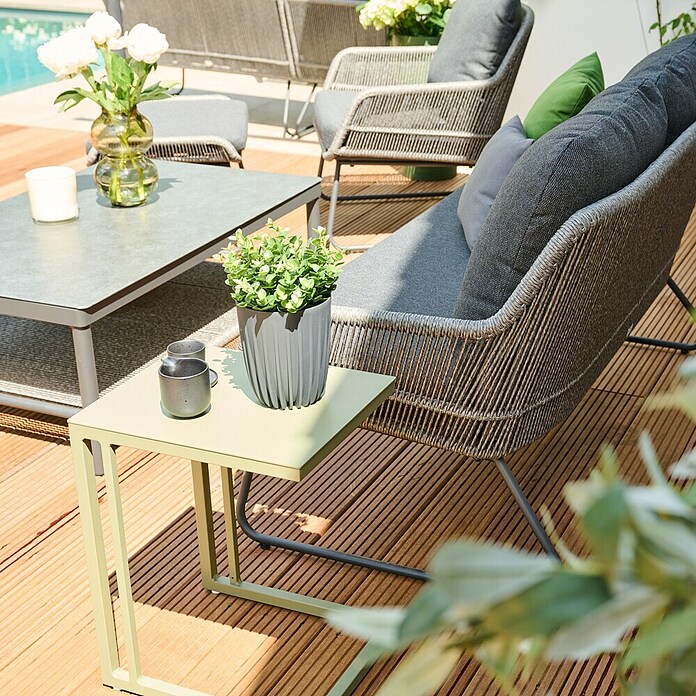 Siena Garden Garten-Beistelltisch Ramo (L x B x H: 33,5 x 40 x 50 cm, Melamin, Quadratisch, Olive) | BAUHAUS