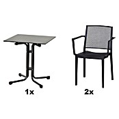 Siena Garden Urban Lights Gartenmöbel-Set Square Sessel/SolaTisch (3 -tlg., Polypropylen, Anthrazit, 65 x 65 cm) | BAUHAUS