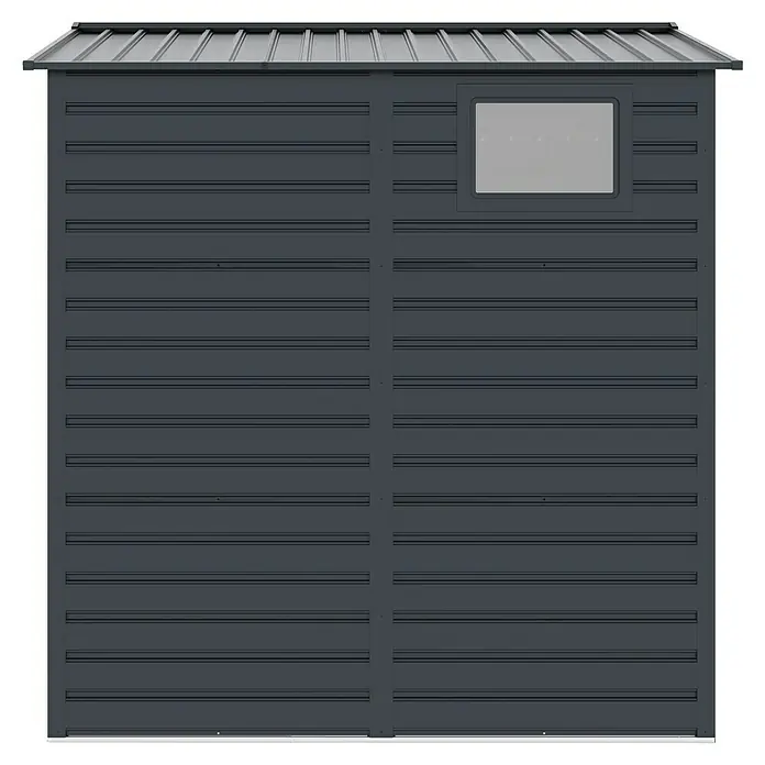 Gardol Gerätehaus Easy One - Außenmaß inkl. Dachüberstand (B x T): 213 x 195 cm, Metall, Anthrazit - Metallgartenhaus mit horizontalen Paneelen und kleinem Fenster. Das Haus bietet sicheren Stauraum für Gartengeräte und Zubehör.