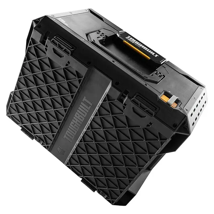 ToughBuilt StackTech Werkzeugkasten Large - L x B x H: 40,6 x 53,3 x 29,7 cm, Kunststoff, Traglast: 45 kg - Abbildung eines ToughBuilt StackTech Werkzeugkastens, der für seine robuste Bauweise und sein modulares Design bekannt ist.