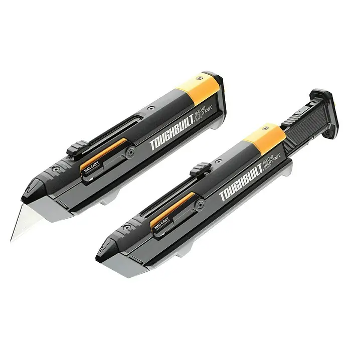 ToughBuilt Navaja de bolsillo TB-H4S2-03 - Largo: 10,2 mm, Aluminio, Negro/Amarillo - Dos cúteres ToughBuilt TB-H4-03 de recarga, ideales para uso diario y trabajos de corte de alta resistencia.