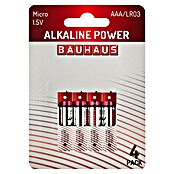 BAUHAUS Alkaline-Batterie Power (Micro AAA, Alkali-Mangan, 1,5 V, 4 Stk.) | BAUHAUS