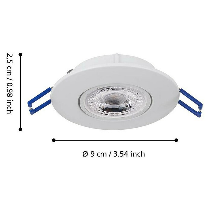 Eglo LED vgradna svetilka Agulo  (Toplo bela, Premer: 9 cm, Bela) | Vgradni žarometi | Reflektorji in žarometi | Svetila | Elektro in svetila | Izdelki | BAUHAUS