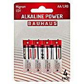 BAUHAUS Alkaline-Batterie Power (Mignon AA, Alkali-Mangan, 1,5 V, 4 Stk.) | BAUHAUS