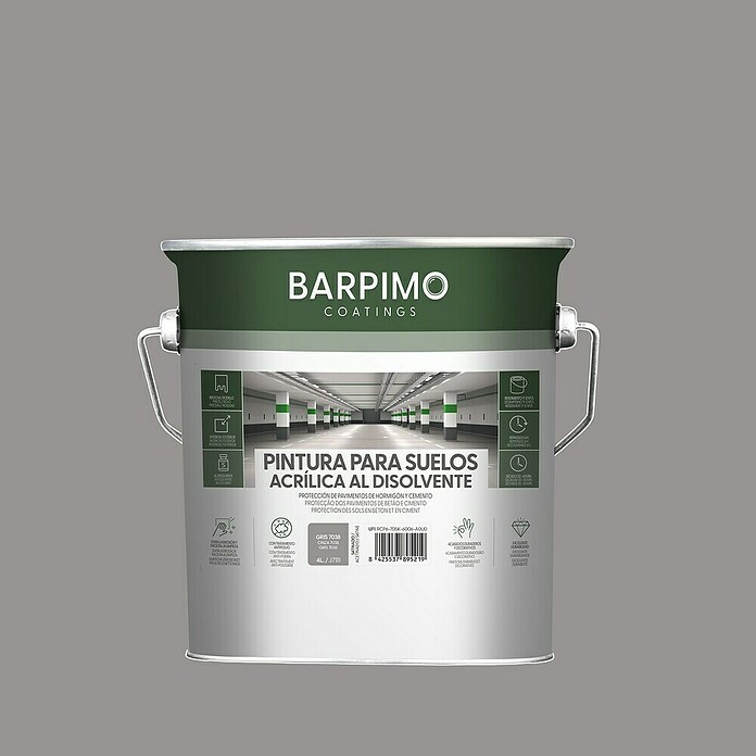 Barpimo Pintura para suelos acrílica (Gris, 4 l, Satinado) | BAUHAUS