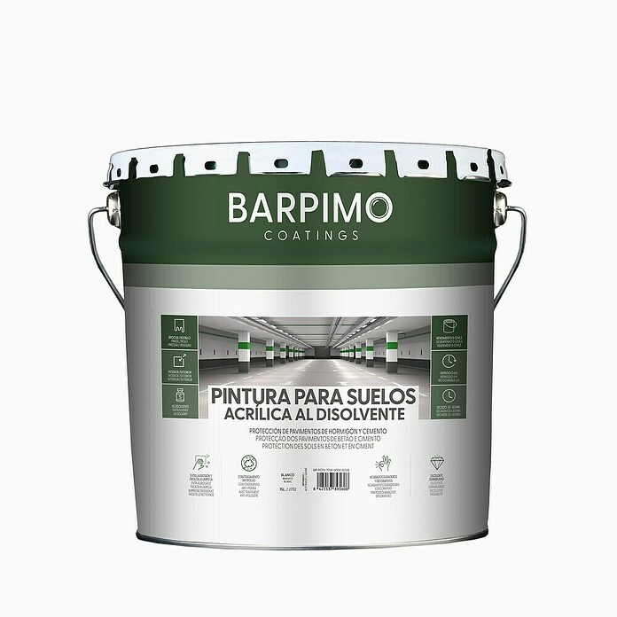 Barpimo Pintura para suelos acrílica (Blanco, 15 l, Satinado) | BAUHAUS