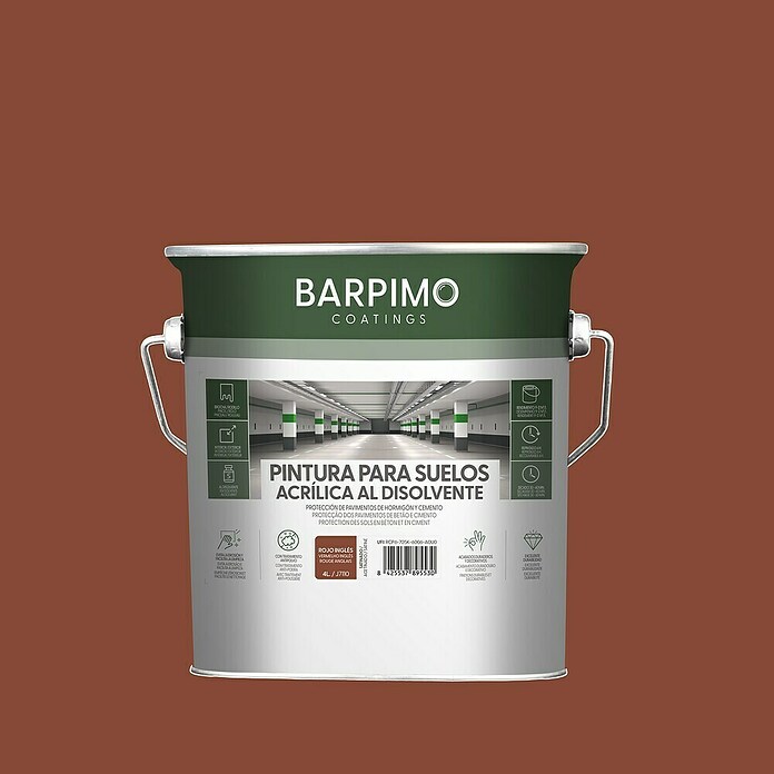Barpimo Pintura para suelos acrílica (Rojo inglés, 4 l, Satinado) | BAUHAUS