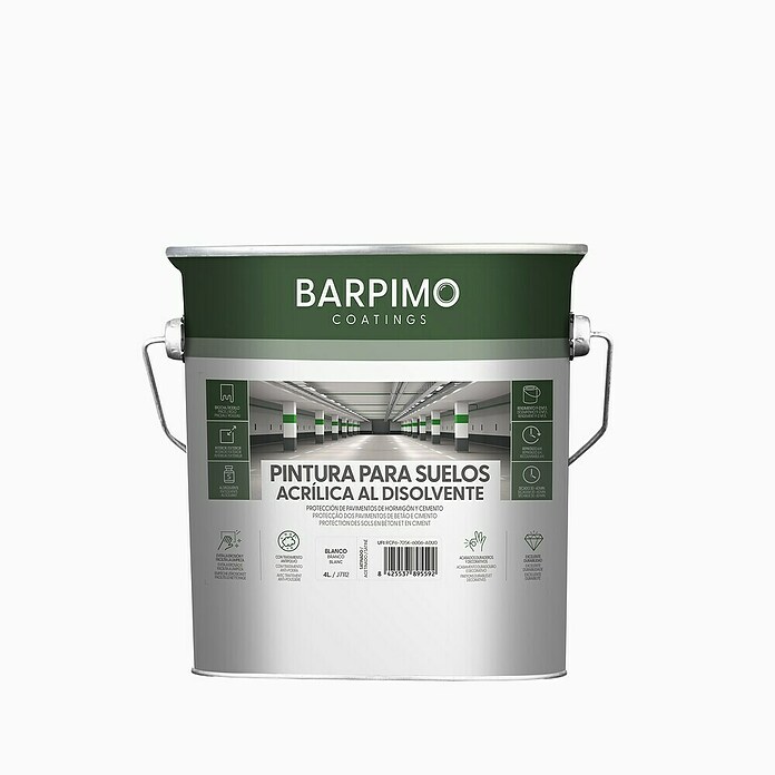 Barpimo Pintura para suelos acrílica (Blanco, 4 l, Satinado) | BAUHAUS