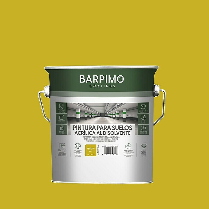Barpimo Pintura para suelos acrílica (Amarillo, 4 l, Satinado) | BAUHAUS
