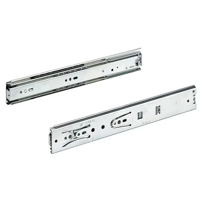 Hettich Schubladenführung - Einbaulänge: 404 mm, Traglast: 35 kg, Verzinkt - Zwei Heitich Schubladenauszüge aus Metall, ideal für die Montage in Möbeln zur leichtgängigen Schubladenführung.