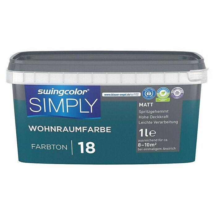 swingcolor Boja za zid Simply  (Plava – br. 18, Mat, 1 l) | BAUHAUS