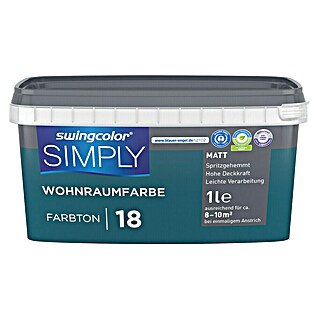swingcolor Boja za zid Simply (Plava – br. 18, Mat, 1 l)