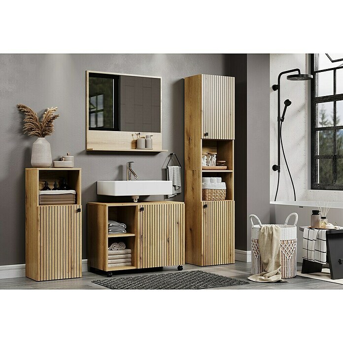 Trendteam Niklas Ablagespiegel (80 x 14 x 74 cm, Evoke Eiche) | BAUHAUS
