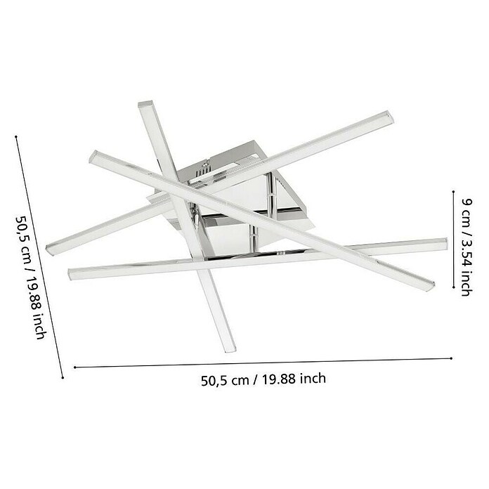 Eglo LED-Deckenleuchte Lasana 1 (24 W, L x B x H: 50 x 50 x 9,5 cm, Chrom) | BAUHAUS