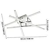 Eglo LED-Deckenleuchte Lasana 1 (24 W, L x B x H: 50 x 50 x 9,5 cm, Chrom) | BAUHAUS