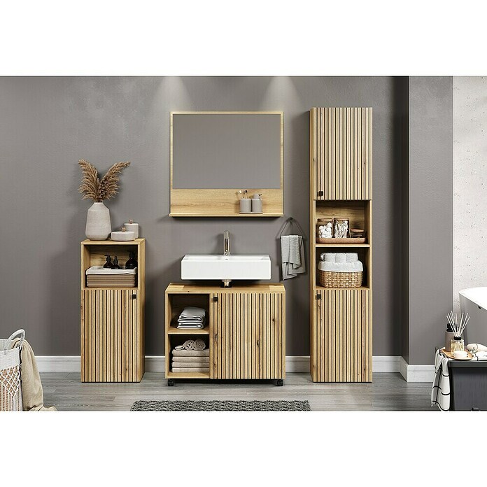 Trendteam Niklas Ablagespiegel (80 x 14 x 74 cm, Evoke Eiche) | BAUHAUS