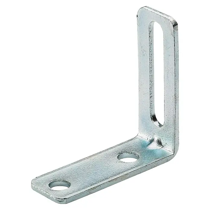Hettich Verstellwinkel - L x B x H: 55 x 55 x 20 mm, Verzinkt, 1 Stk., Silber - Metallwinkel mit zwei Armen im 90-Grad-Winkel, mit Löchern und einem Schlitz zur Befestigung. Für stabile Verbindungen in Konstruktionen.