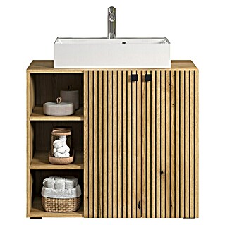 Trendteam Niklas Badmöbel-Set (90 cm, Evoke Eiche, Strukturiert, Breite Waschbecken: 60 cm)