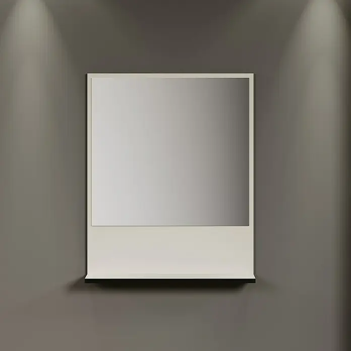 Trendteam Niklas Ablagespiegel - 60 x 14 x 74 cm, Kashmir - Elegantes weißes Regal mit Spiegel an der Wand. Das schlichte Design des Wandregals bietet praktische Ablagefläche und einen stilvollen Akzent.