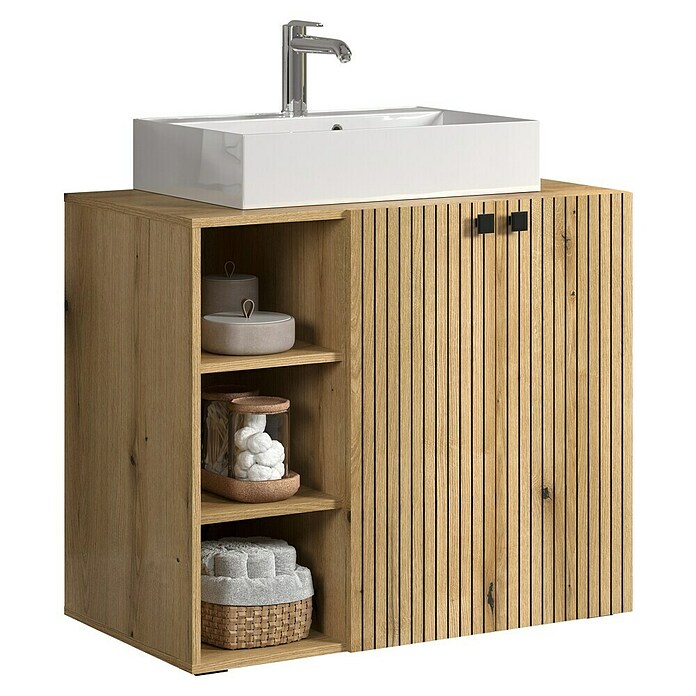 Trendteam Niklas Badmöbel-Set (90 cm, Evoke Eiche, Strukturiert, Breite Waschbecken: 60 cm) | BAUHAUS