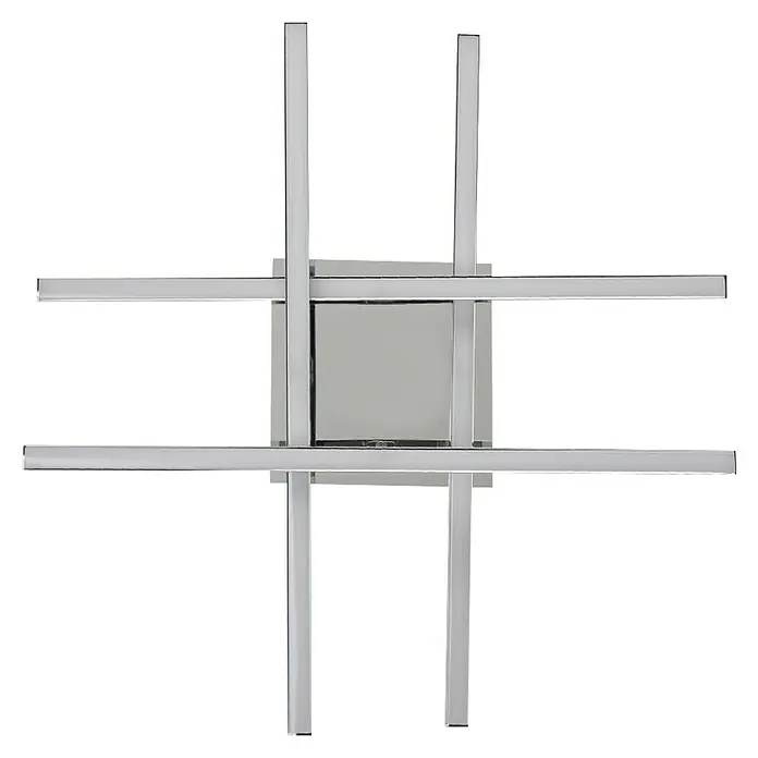 Eglo LED-Deckenleuchte Lasana 1 - 24 W, L x B x H: 50 x 50 x 9,5 cm, Chrom - Schicke Wandleuchte mit modernem Design und geometrischen Formen. Diese Leuchte sorgt für ein elegantes Ambiente in jedem Raum.