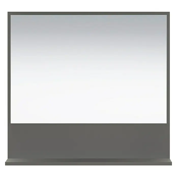 Trendteam Niklas Ablagespiegel - 80 x 14 x 74 cm, Anthrazit - Dunkelgrauer Aufsteller mit weißem Verlaufsbildschirm für Informationen oder Werbung.