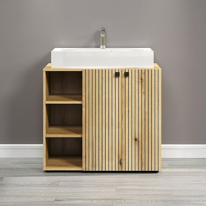 Trendteam Niklas Badmöbel-Set (90 cm, Evoke Eiche, Strukturiert, Breite Waschbecken: 80 cm) | BAUHAUS
