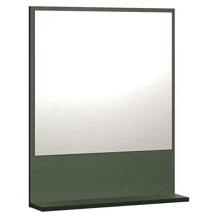 Trendteam Niklas Ablagespiegel - 60 x 14 x 74 cm, Grün - Vertikaler Aufsteller mit leerer weißer Anzeige in einem dunkelgrünen Rahmen und Sockel.