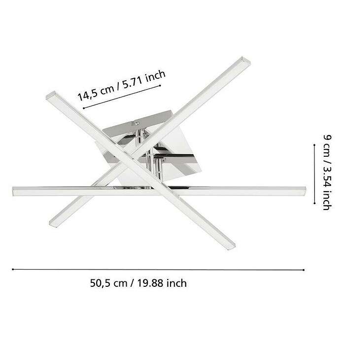 LASANA 1 LED DECKENL18W,CHROM, WEISS