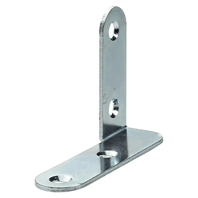 Hettich Winkelblech - L x B x H: 45 x 60 x 15 mm, Stahl, Anschlagart: Rechts - Winkelverbinder aus Metall mit Befestigungslöchern für stabile Verbindungen im Möbelbau und anderen Projekten.