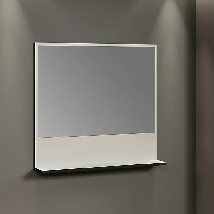 Trendteam Niklas Ablagespiegel - 80 x 14 x 74 cm, Kashmir - Ein modernes Badezimmerspiegel-Regal-Kombination mit einem minimalistischen Design, das Funktionalität und Stil vereint.