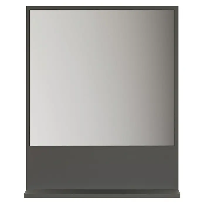Trendteam Niklas Ablagespiegel - 60 x 14 x 74 cm, Anthrazit - Leerer hellgrauer Bildschirm in einem dunkelgrauen Ständer.