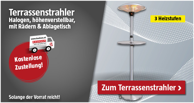 Aktionsbild mit Terassenstrahler mit gratis Zustellung