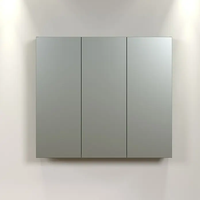Trendteam Niklas Spiegelschrank - B x H: 90 x 80 cm, Grün - Dreifacher Spiegelschrank an einer Wand. Der Spiegelschrank hat ein schlichtes, modernes Design und bietet praktischen Stauraum.