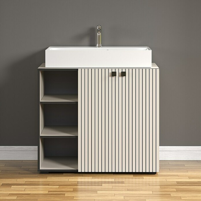 Trendteam Niklas Badmöbel-Set (90 cm, Kashmir, Strukturiert, Breite Waschbecken: 80 cm) | BAUHAUS