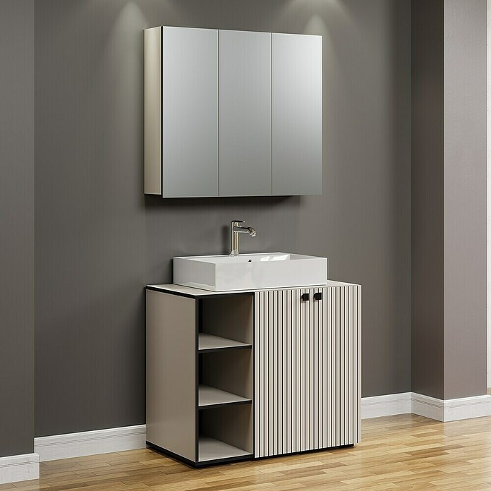 Trendteam Niklas Badmöbel-Set (90 cm, Kashmir, Strukturiert, Breite Waschbecken: 60 cm) | BAUHAUS