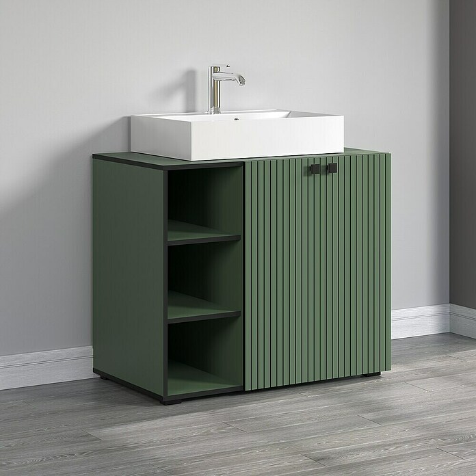 Trendteam Niklas Badmöbel-Set (90 cm, Grün, Strukturiert, Breite Waschbecken: 60 cm) | BAUHAUS