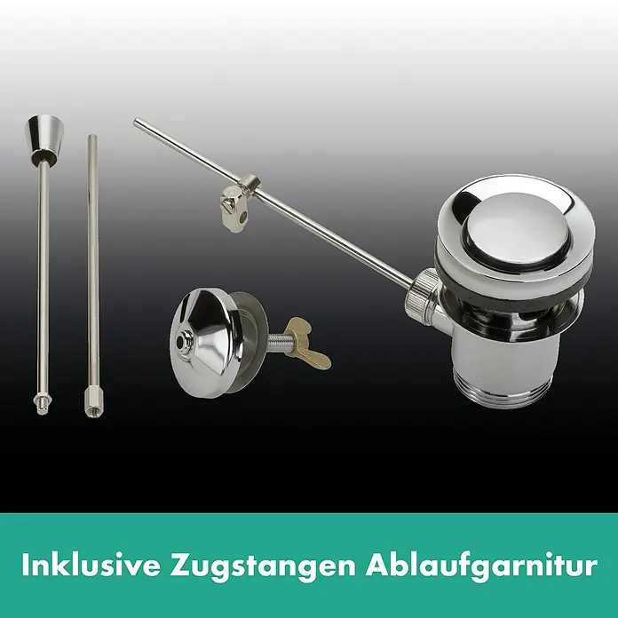 Hansgrohe Vernis Blend Waschtischarmatur - Metallzugstange, Chrom - Ablaufgarnitur mit Zugstangen. Das Set enthält alle notwendigen Teile für eine einfache Installation im Badezimmer.